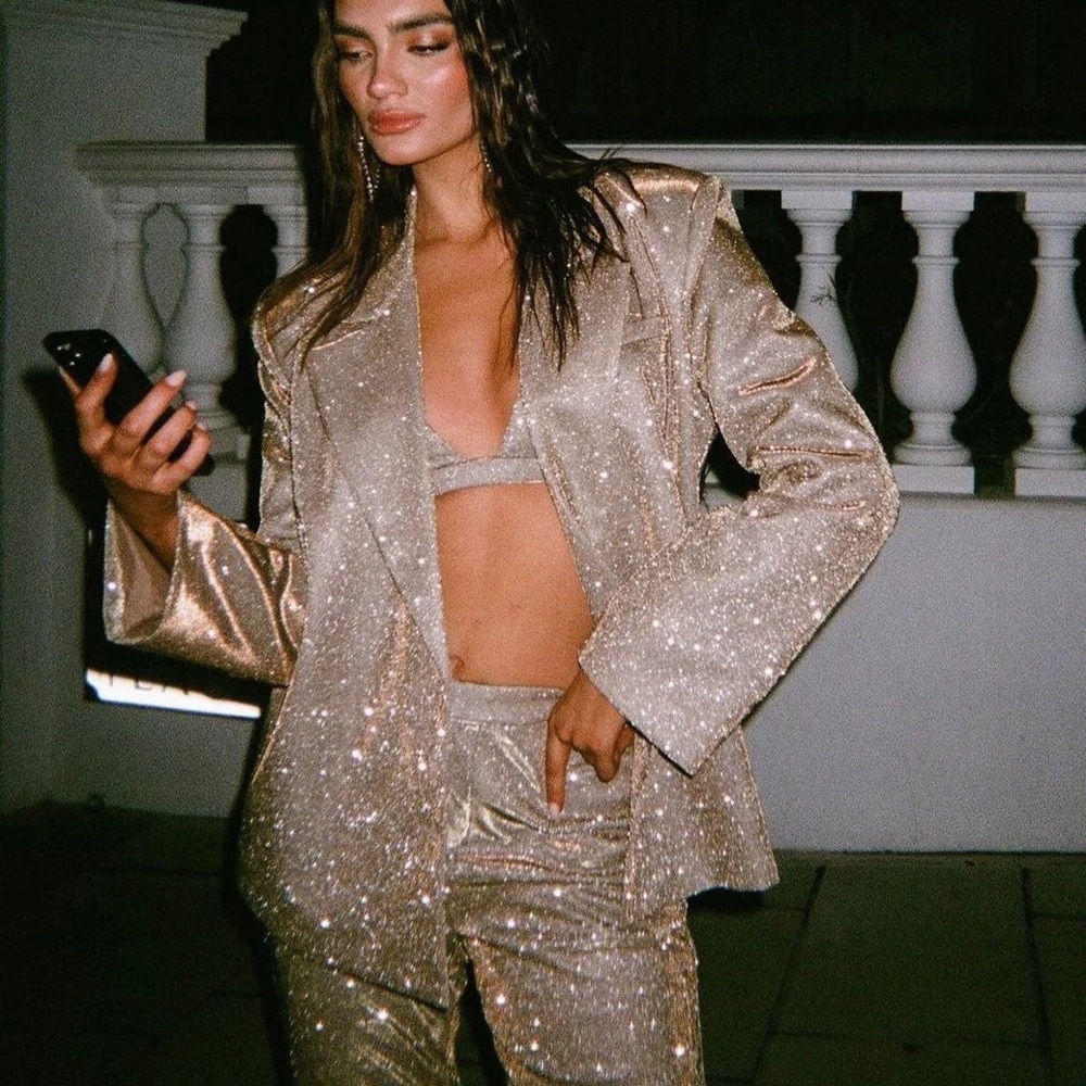 SLA the Label bronze Paloma jacket and bralette